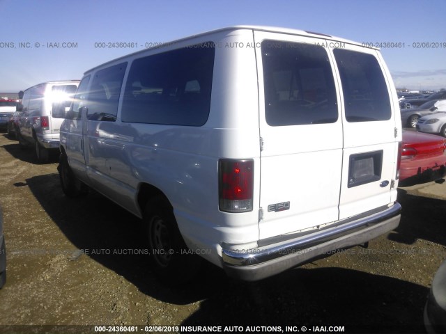 1FMRE11L74HB33588 - 2004 FORD ECONOLINE E150 WAGON WHITE photo 3