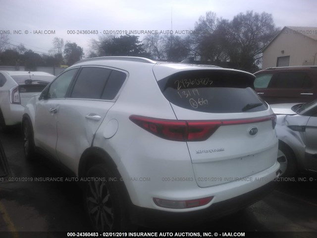 KNDPN3AC8H7243858 - 2017 KIA SPORTAGE EX WHITE photo 3