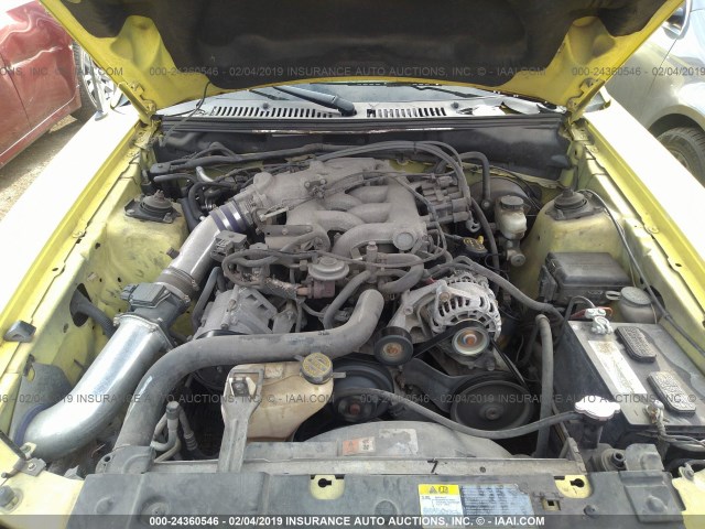 1FAFP44412F235779 - 2002 FORD MUSTANG YELLOW photo 10