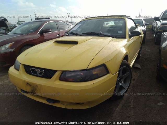 1FAFP44412F235779 - 2002 FORD MUSTANG YELLOW photo 2