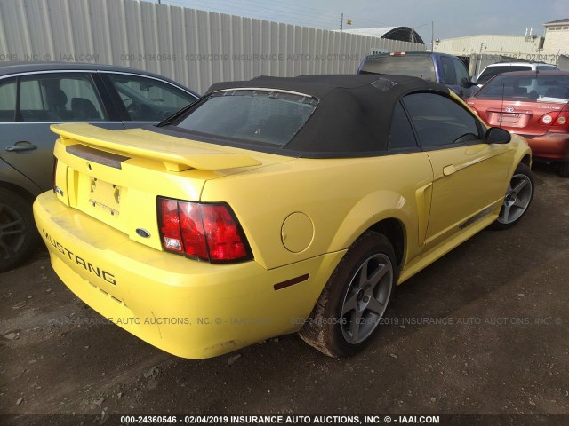 1FAFP44412F235779 - 2002 FORD MUSTANG YELLOW photo 4