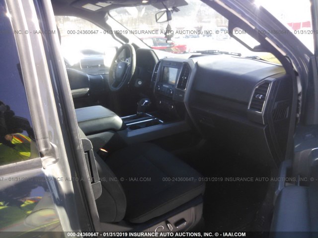 1FTEX1EP0JFC25773 - 2018 FORD F150 SUPER CAB GRAY photo 5