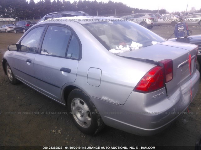 2HGES161X3H504529 - 2003 HONDA CIVIC DX SILVER photo 3