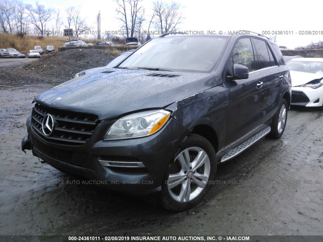 4JGDA0EB5FA539463 - 2015 MERCEDES-BENZ ML 250 BLUETEC GRAY photo 2