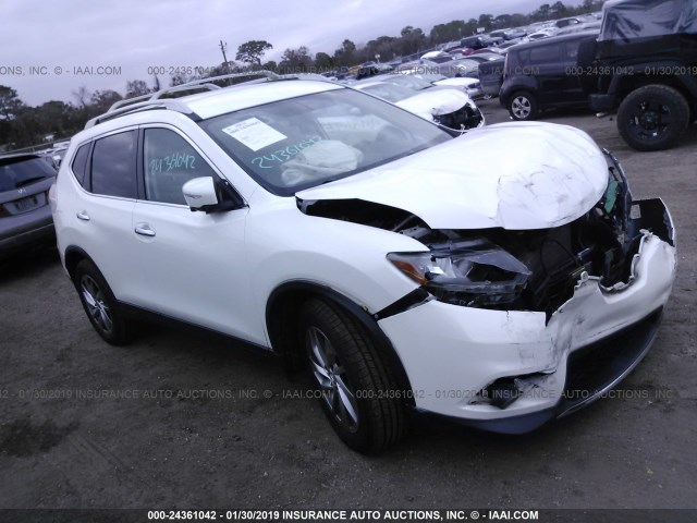 5N1AT2MT0EC815621 - 2014 NISSAN ROGUE S/SL/SV WHITE photo 1