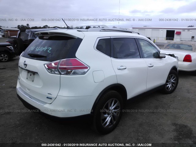 5N1AT2MT0EC815621 - 2014 NISSAN ROGUE S/SL/SV WHITE photo 4