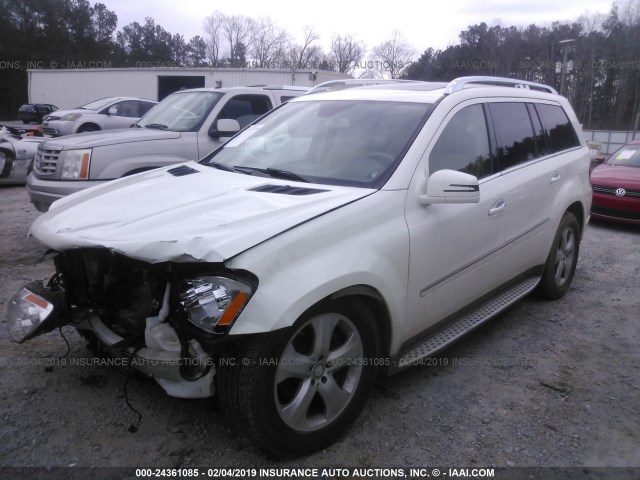 4JGBF7BE9CA790322 - 2012 MERCEDES-BENZ GL 450 4MATIC WHITE photo 2