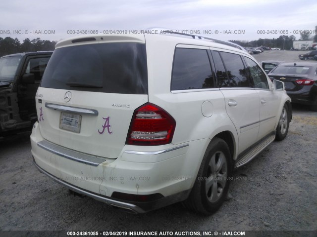 4JGBF7BE9CA790322 - 2012 MERCEDES-BENZ GL 450 4MATIC WHITE photo 4