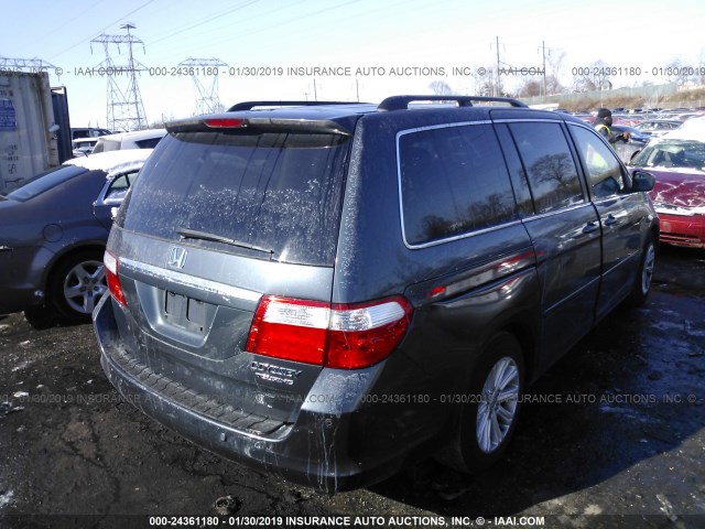 5FNRL38885B007264 - 2005 HONDA ODYSSEY TOURING GRAY photo 4