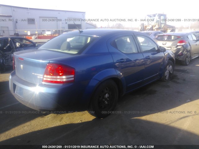 1B3LC46B69N566234 - 2009 DODGE AVENGER SE/SXT BLUE photo 4