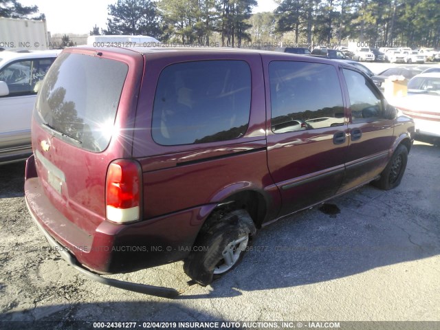 1GNDV03LX5D181124 - 2005 CHEVROLET UPLANDER BURGUNDY photo 4