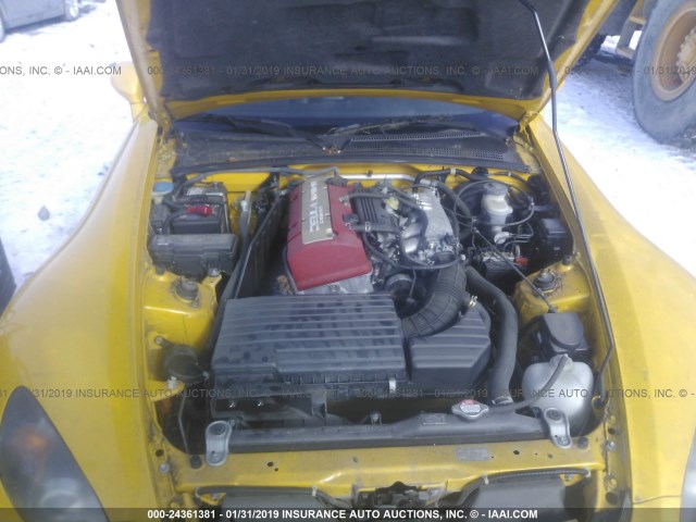 JHMAP21484T005415 - 2004 HONDA S2000 YELLOW photo 10