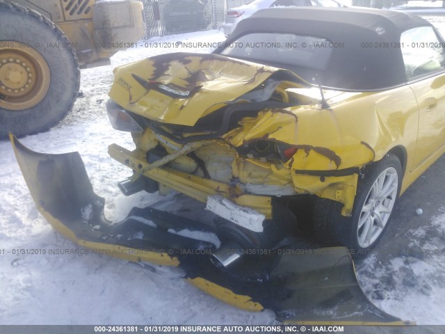 JHMAP21484T005415 - 2004 HONDA S2000 YELLOW photo 6