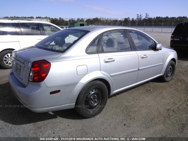 KL5JD56Z37K709232 - 2007 SUZUKI FORENZA CONVENIENCE/POPULAR SILVER photo 4