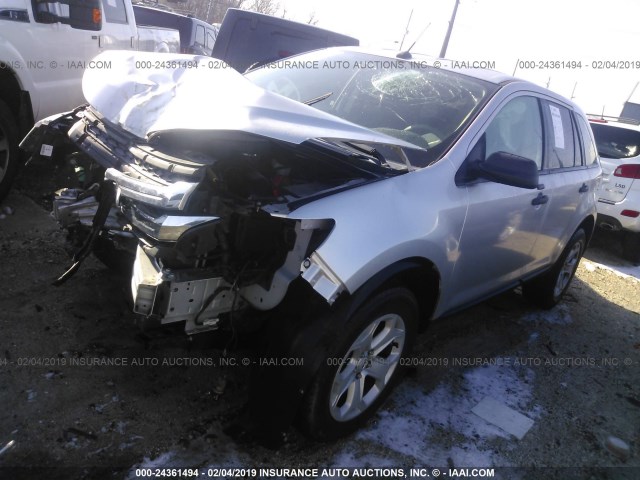 2FMDK4GC5DBB97945 - 2013 FORD EDGE SE SILVER photo 2