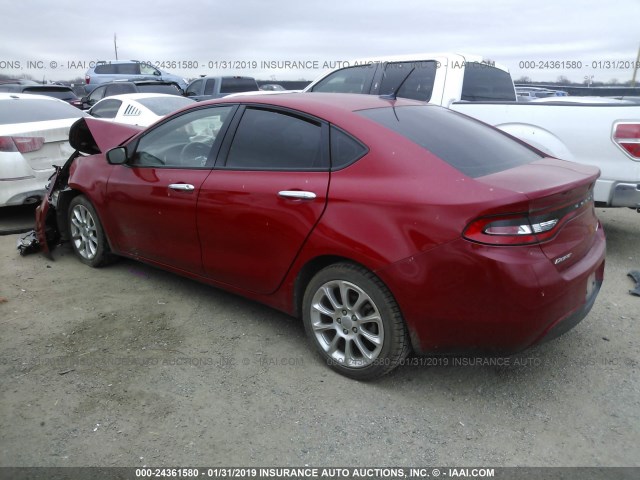 1C3CDFCA7DD107624 - 2013 DODGE DART LIMITED/R/T RED photo 3