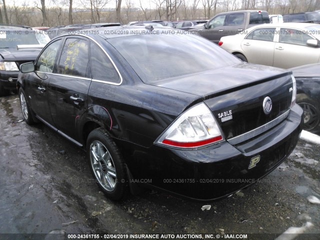 1MEHM43W38G604237 - 2008 MERCURY SABLE PREMIER BLACK photo 3