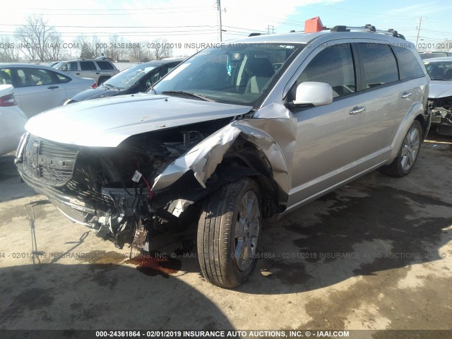 3D4GH67V09T134232 - 2009 DODGE JOURNEY R/T SILVER photo 2