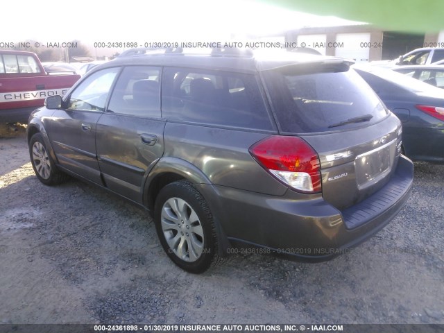 4S4BP85C594323502 - 2009 SUBARU OUTBACK 3.0R GRAY photo 3