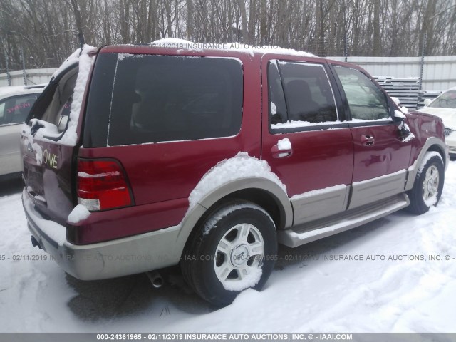 1FMPU17L04LB52658 - 2004 FORD EXPEDITION EDDIE BAUER RED photo 4