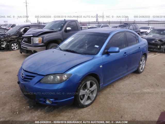 JM1BK123651246391 - 2005 MAZDA 3 S BLUE photo 2