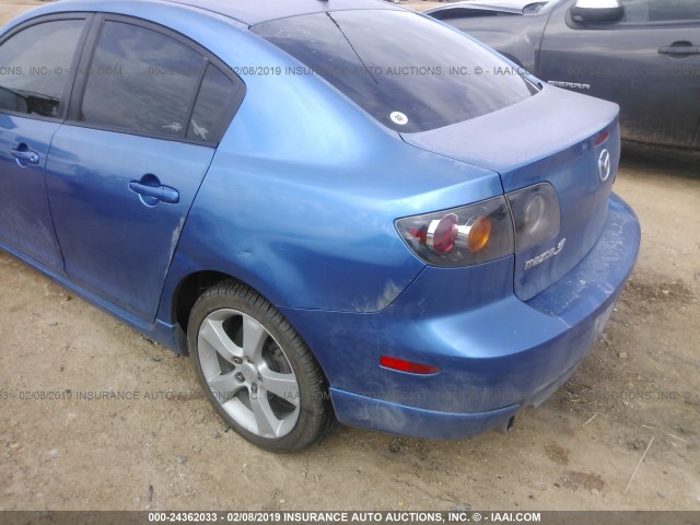 JM1BK123651246391 - 2005 MAZDA 3 S BLUE photo 6