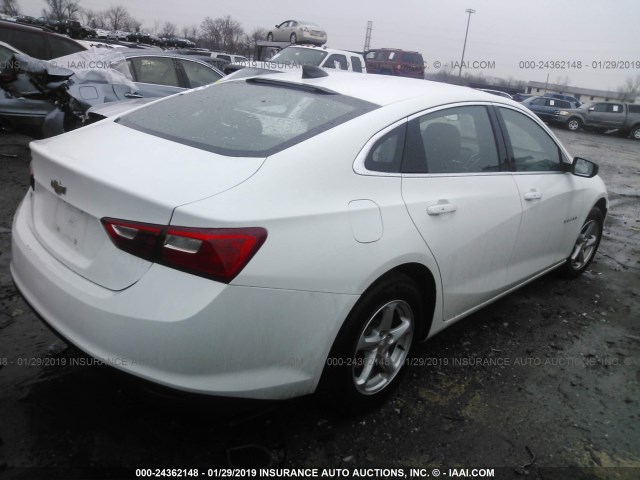 1G1ZB5ST8HF122399 - 2017 CHEVROLET MALIBU LS WHITE photo 4
