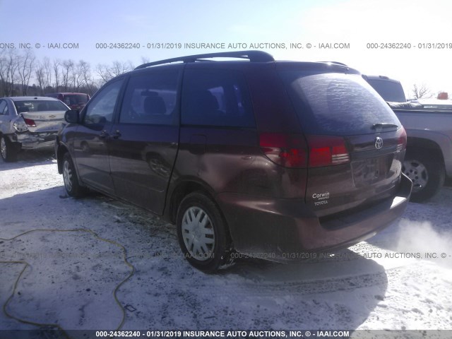 5TDZA23CX4S044161 - 2004 TOYOTA SIENNA CE/LE RED photo 3