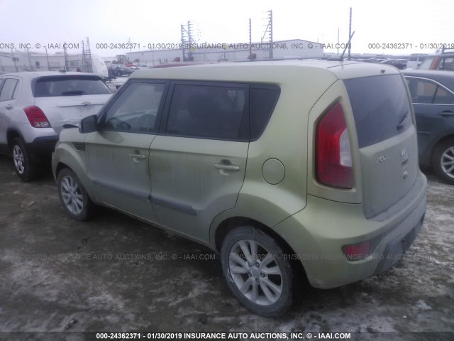 KNDJT2A63C7392932 - 2012 KIA SOUL +/!/SPORT GREEN photo 3