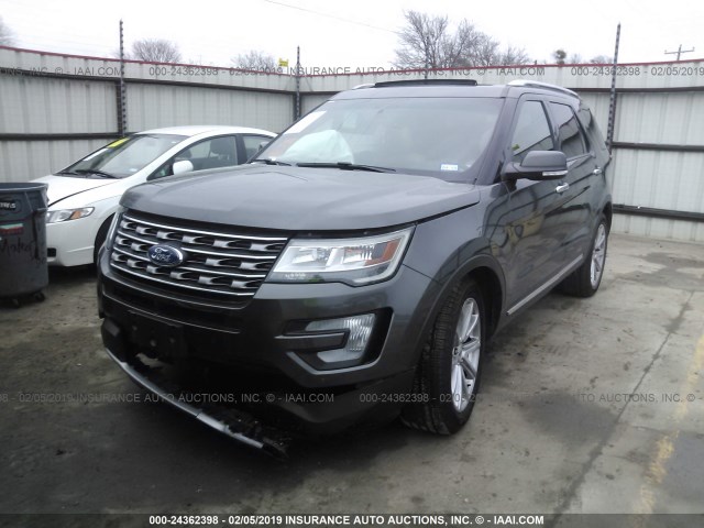 1FM5K7F86GGC90814 - 2016 FORD EXPLORER LIMITED GRAY photo 2