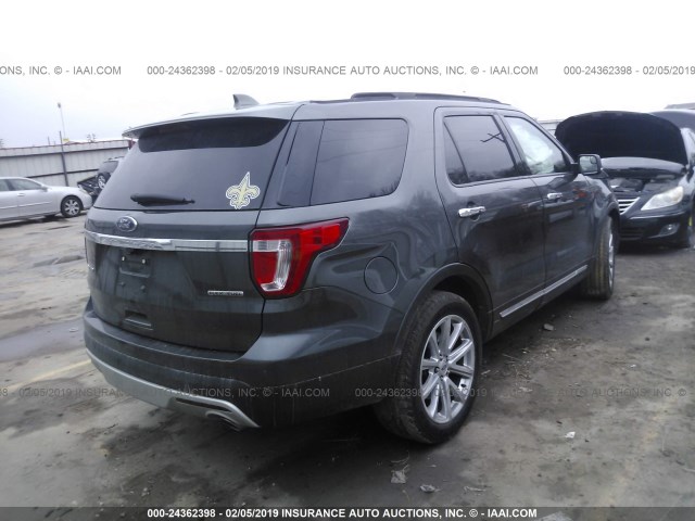 1FM5K7F86GGC90814 - 2016 FORD EXPLORER LIMITED GRAY photo 4