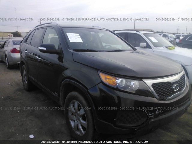 5XYKTDA24CG225348 - 2012 KIA SORENTO LX BLACK photo 1