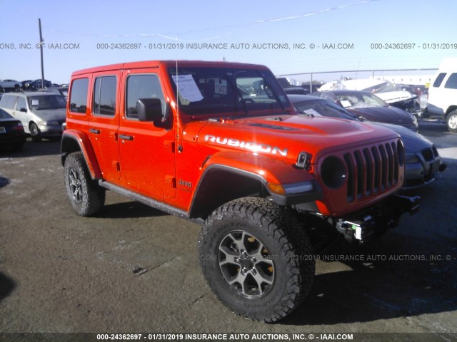 1C4HJXFG2JW258841 - 2018 JEEP WRANGLER UNLIMITE RUBICON ORANGE photo 1