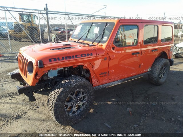 1C4HJXFG2JW258841 - 2018 JEEP WRANGLER UNLIMITE RUBICON ORANGE photo 2