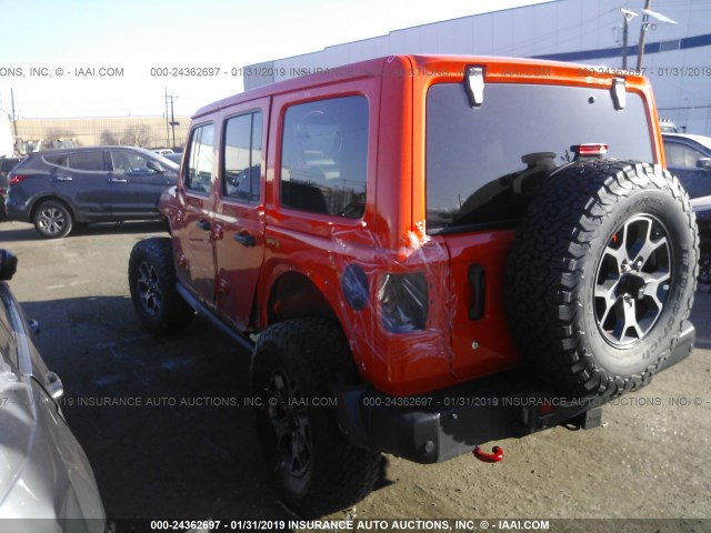 1C4HJXFG2JW258841 - 2018 JEEP WRANGLER UNLIMITE RUBICON ORANGE photo 3