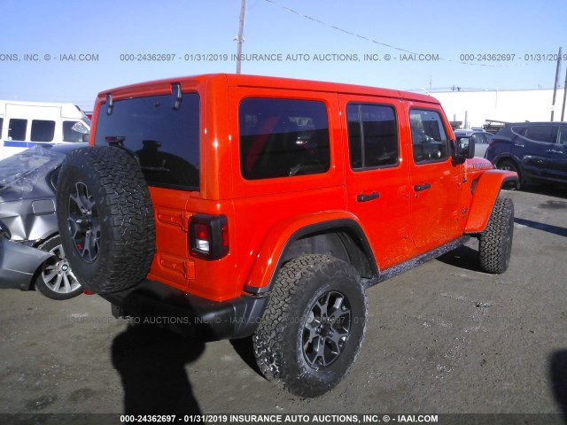 1C4HJXFG2JW258841 - 2018 JEEP WRANGLER UNLIMITE RUBICON ORANGE photo 4