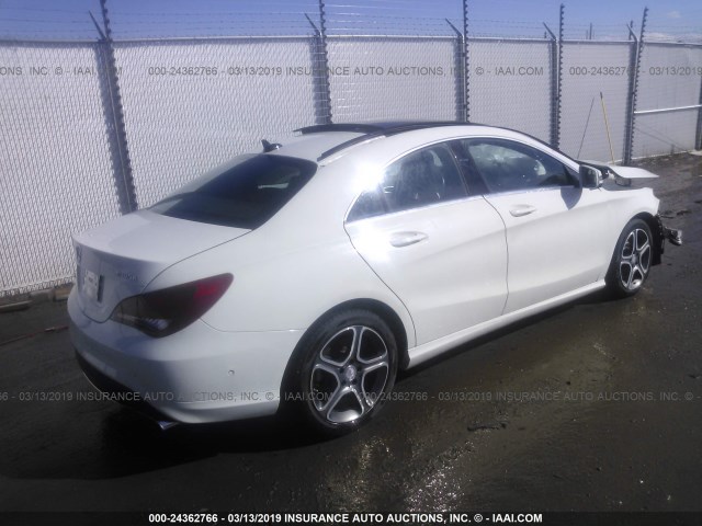 WDDSJ4GB2EN103375 - 2014 MERCEDES-BENZ CLA 250 4MATIC WHITE photo 4