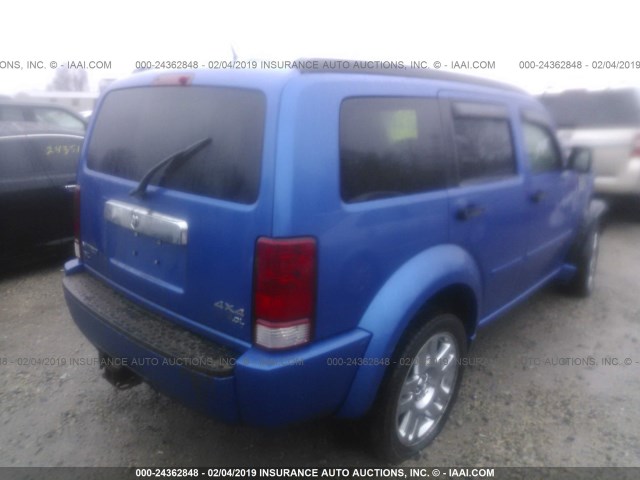 1D8GU58637W656761 - 2007 DODGE NITRO R/T BLUE photo 4