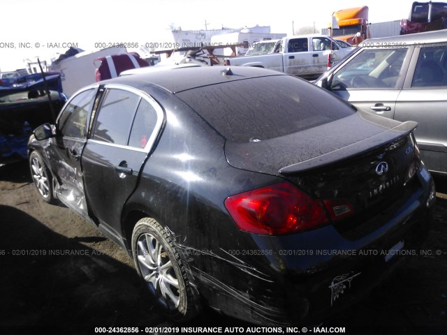 JN1CV6AR6AM251729 - 2010 INFINITI G37 BLACK photo 3