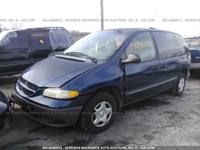 2B4GP2538YR780188 - 2000 DODGE CARAVAN BLUE photo 2