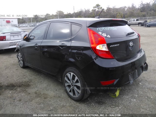 KMHCU5AE4FU233868 - 2015 HYUNDAI ACCENT GLS/SE BLACK photo 3