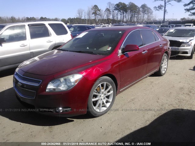 1G1ZE5E70AF267867 - 2010 CHEVROLET MALIBU LTZ MAROON photo 2