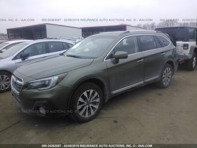 4S4BSATC6J3375532 - 2018 SUBARU OUTBACK TOURING GREEN photo 2