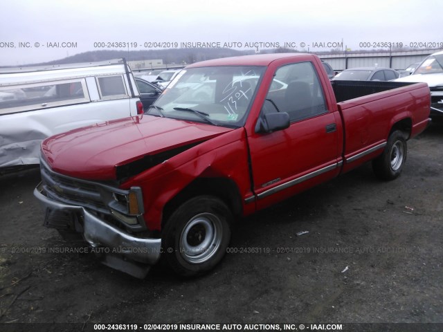 1GCEC14W7TZ221953 - 1996 CHEVROLET GMT-400 C1500 წითელი ფოტო 2