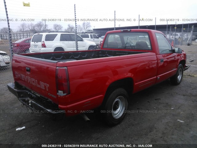 1GCEC14W7TZ221953 - 1996 CHEVROLET GMT-400 C1500 წითელი ფოტო 4