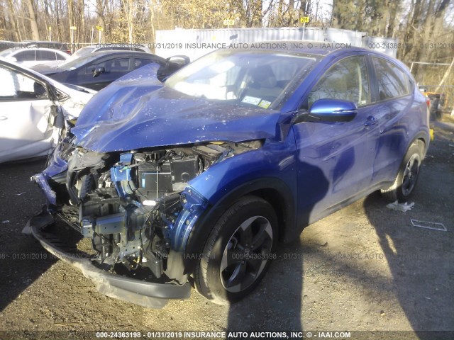 3CZRU6H52JM721041 - 2018 HONDA HR-V EX BLUE photo 2