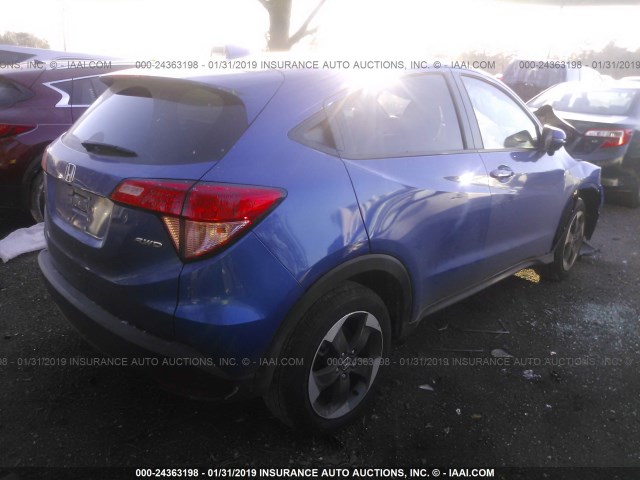 3CZRU6H52JM721041 - 2018 HONDA HR-V EX BLUE photo 4