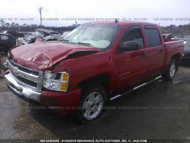 3GCPKSE36BG242782 - 2011 CHEVROLET SILVERADO K1500 LT RED photo 2