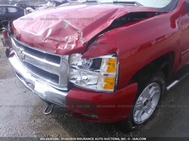 3GCPKSE36BG242782 - 2011 CHEVROLET SILVERADO K1500 LT RED photo 6