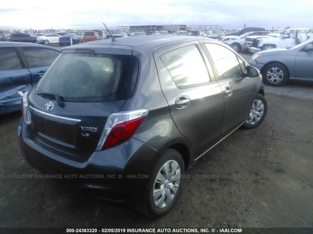 JTDKTUD32CD532536 - 2012 TOYOTA YARIS GRAY photo 4